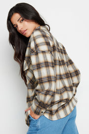 Beige Brown Check Shirt