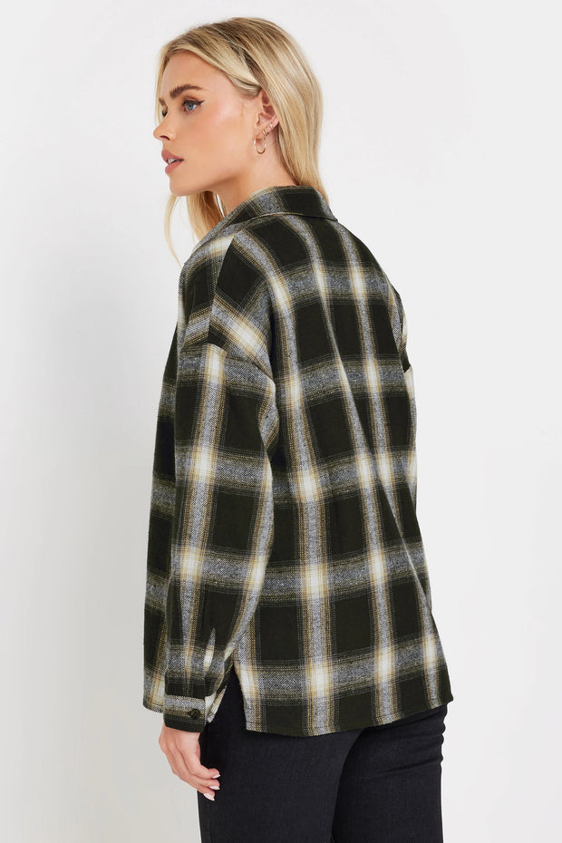 Black Blurred Check Print Shirt