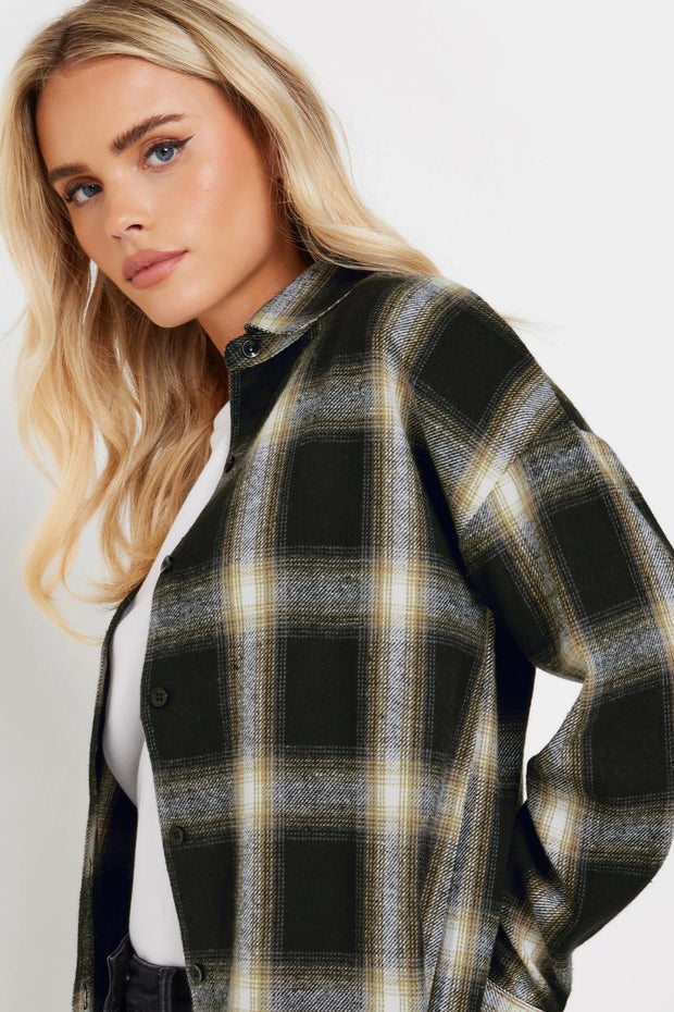 Black Blurred Check Print Shirt