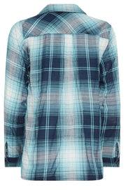 Blue Check Print Boyfriend Shirt