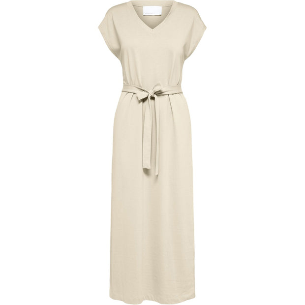 Cap Sleeve Belted Midi Dress