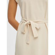 Cap Sleeve Belted Midi Dress