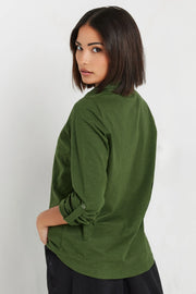 Khaki Green Rolled Sleeve Shirt