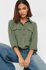 Olive Green Drawcord Shirt