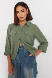 Olive Green Drawcord Shirt