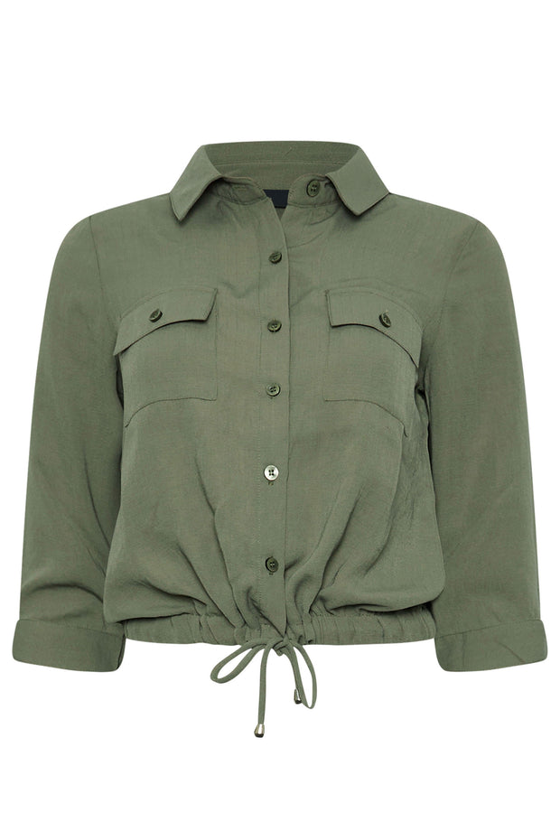 Olive Green Drawcord Shirt