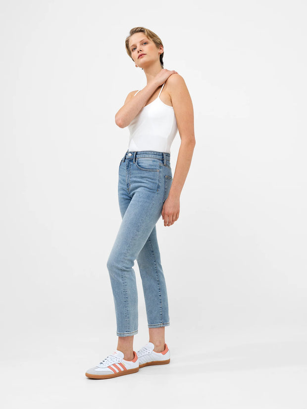 Stretch Denim Cigarette Fit Ankle Length Jeans