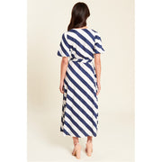 Stripe Wrap Midi Dress