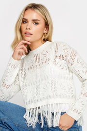 Rust Orange Crochet Tassel Jumper